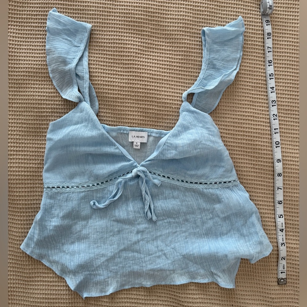 La Hearts Sky Blue Crop Top